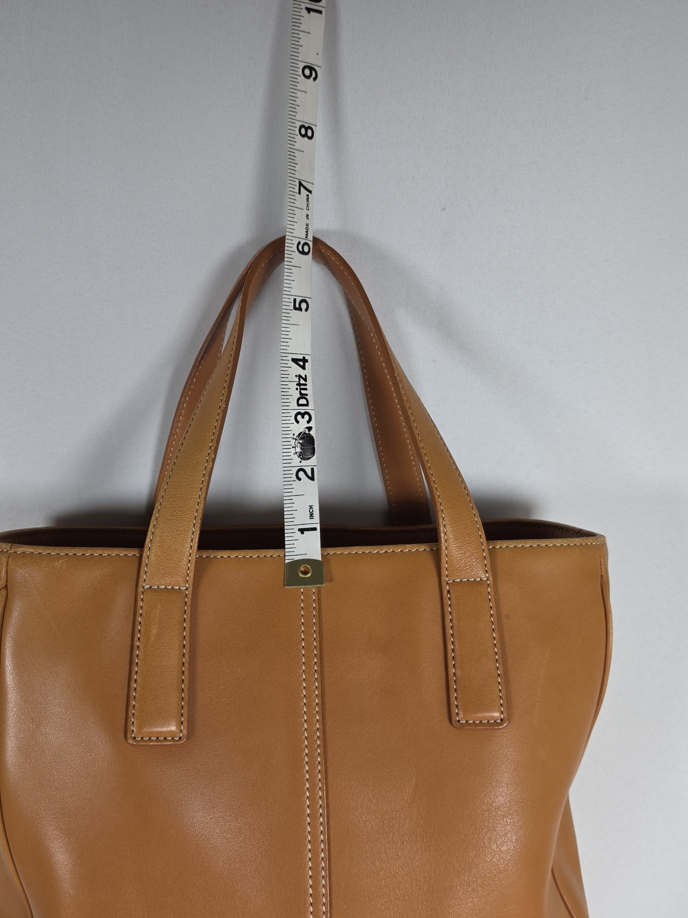 Coach Vintage 7787 Hampton Shopper Camel Tan Leather Medium Bag Womens - Picture 9 of 16